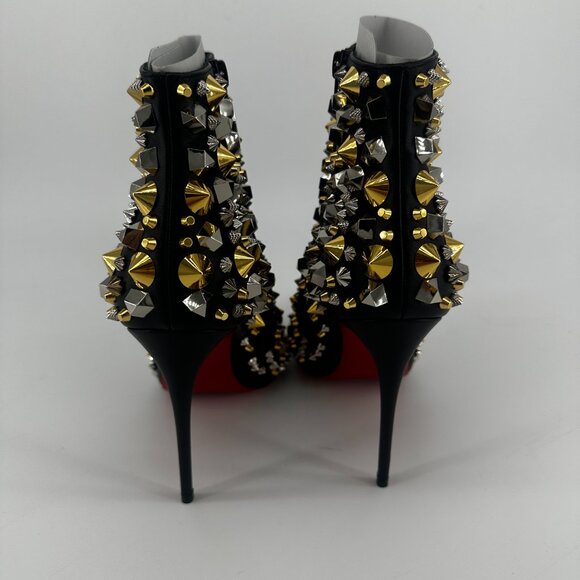 Louboutin So Full Kate Multicolor Calfskin Leather Spike Ankle Boots - Size 39 - Picture 5 of 7